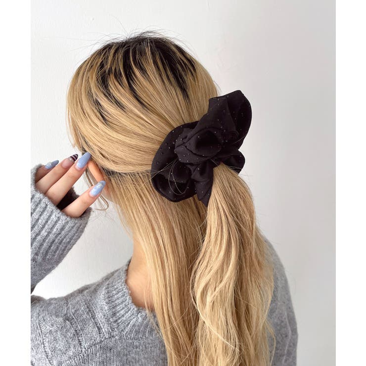 ブラック | Lラメドットシュシュ | WEGO【WOMEN】