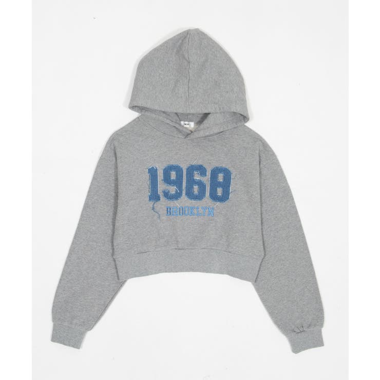 杢グレー | グラフィックショートプルパーカー | WEGO【WOMEN】