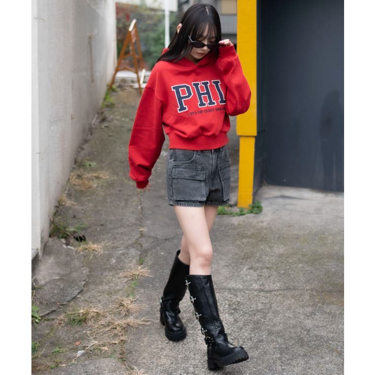 グラフィックショートプルパーカー | WEGO【WOMEN】 | 詳細画像3 