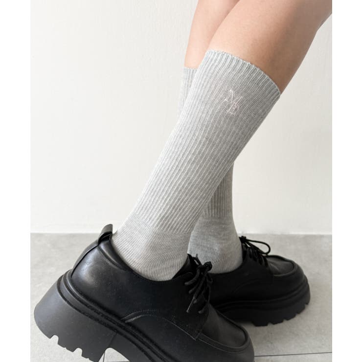 刺繍ロゴローゲージゆるリブソックス | WEGO【WOMEN】 | 詳細画像6 