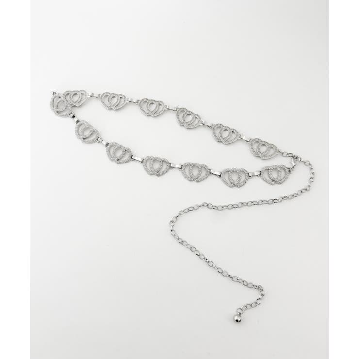 Lダブルハートビジューチェーンベルト | WEGO【WOMEN】 | 詳細画像1 