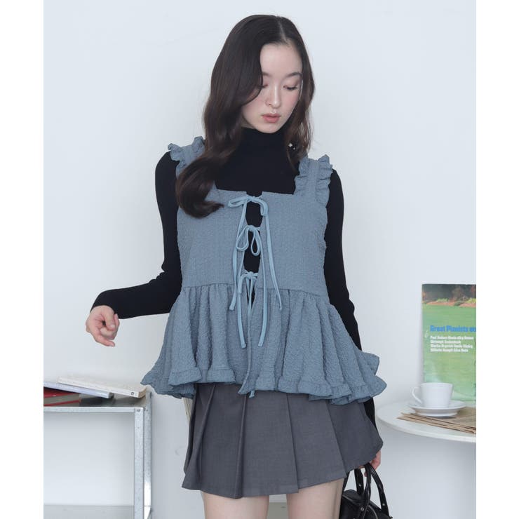 フロントリボンフリルキャミチュニック | WEGO【WOMEN】 | 詳細画像1 