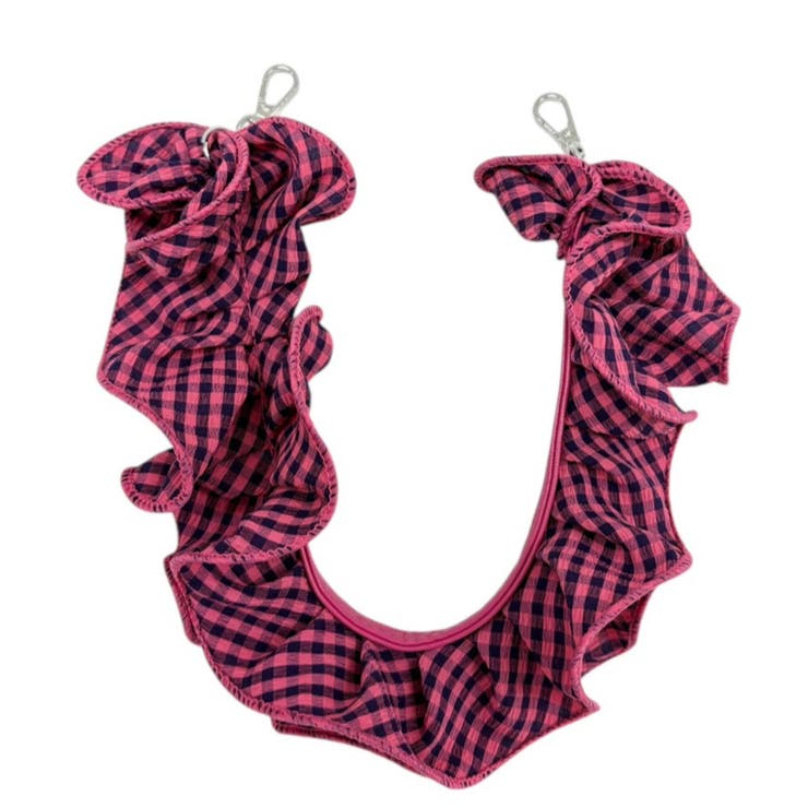 ピンク | ギンガムフリルハンドストラップ | WEGO【WOMEN】