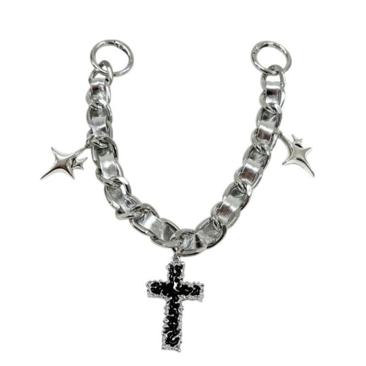 シルバー | 2wayPUミックスチェーンハンドストラップ | WEGO【WOMEN】