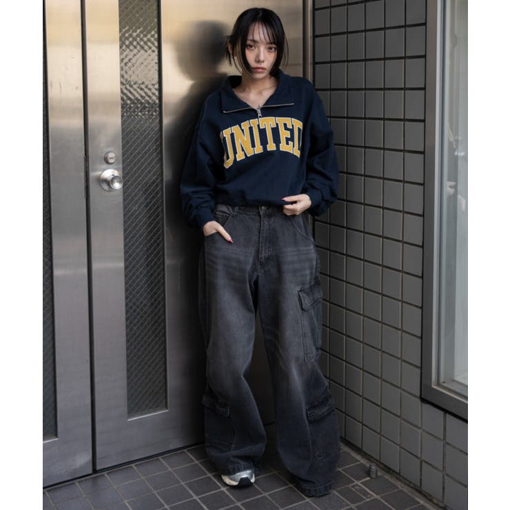 グラフィックハーフジップスウェット | WEGO【WOMEN】 | 詳細画像2 