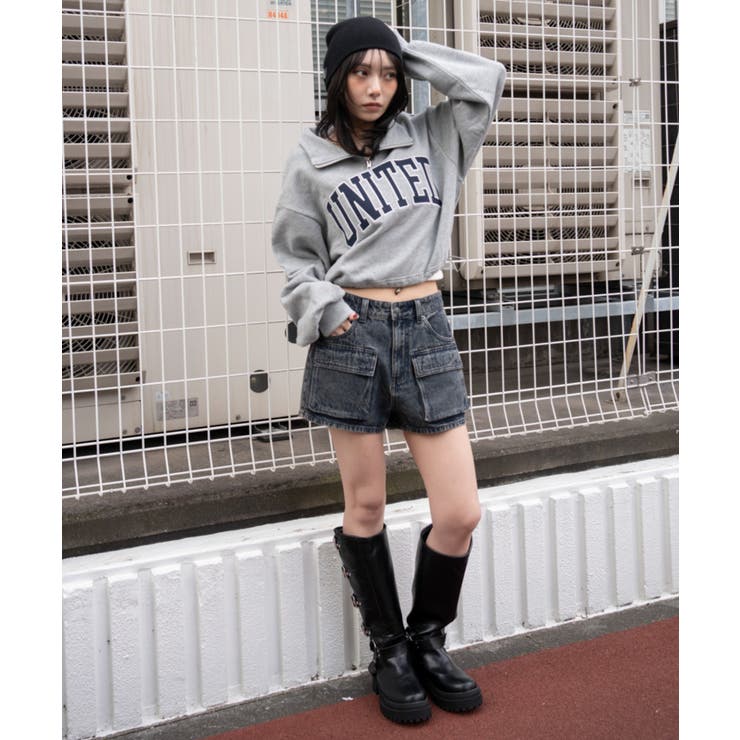 グラフィックハーフジップスウェット | WEGO【WOMEN】 | 詳細画像3 