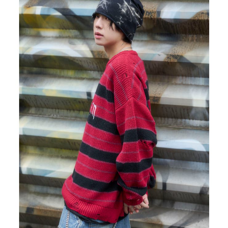 アゼアミボーダーニットプルオーバー | WEGO【MEN】 | 詳細画像11 