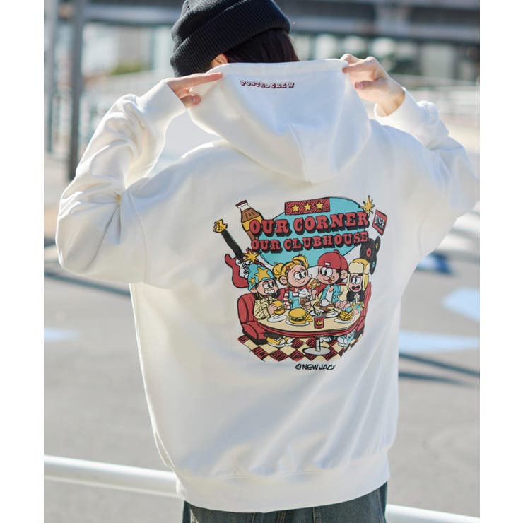 ホワイト | 別注NEWJACKグラフィックプルパーカー | WEGO【MEN】