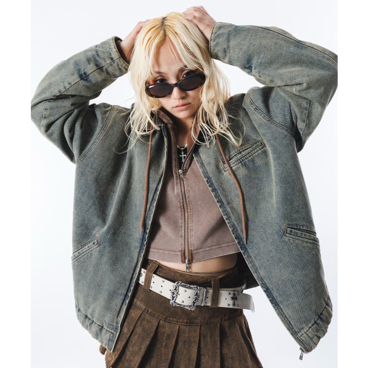 デニム淡加工色 | キルティングZIPデニムジャケット | WEGO【MEN】