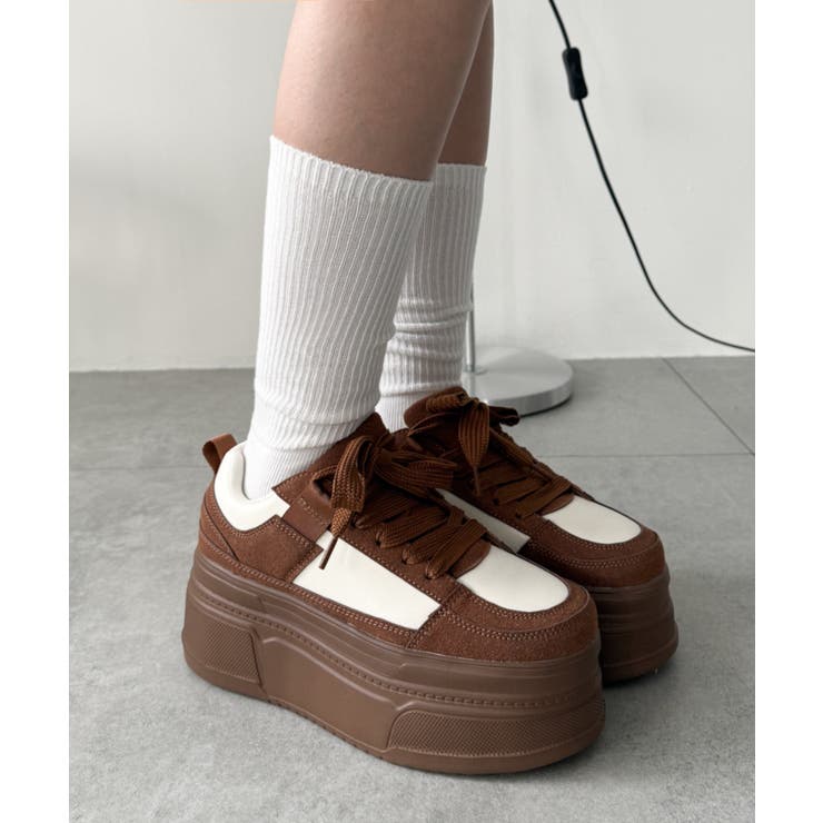 厚底ワイドシューレーススニーカー | WEGO【WOMEN】 | 詳細画像1 