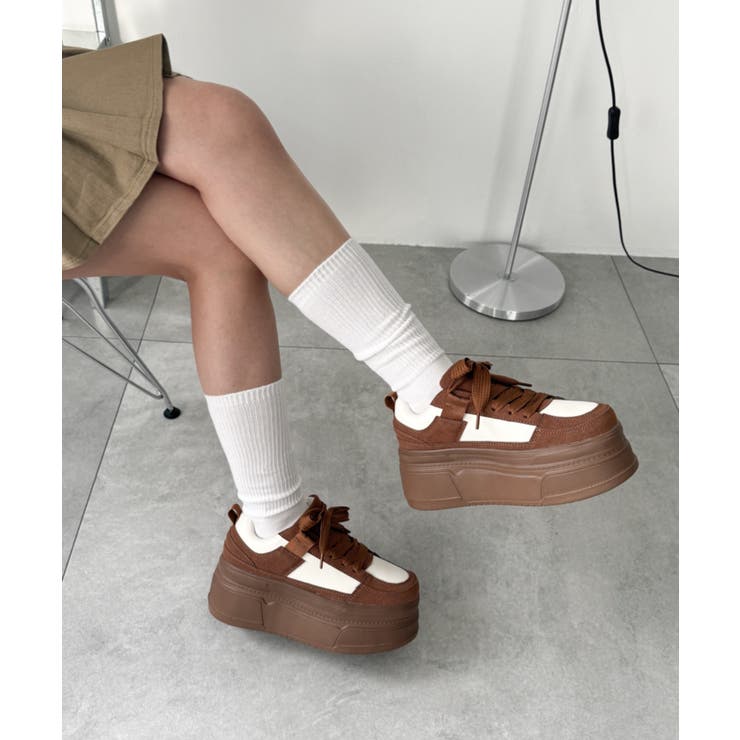 厚底ワイドシューレーススニーカー | WEGO【WOMEN】 | 詳細画像7 