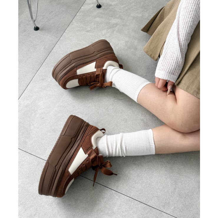 厚底ワイドシューレーススニーカー | WEGO【WOMEN】 | 詳細画像8 