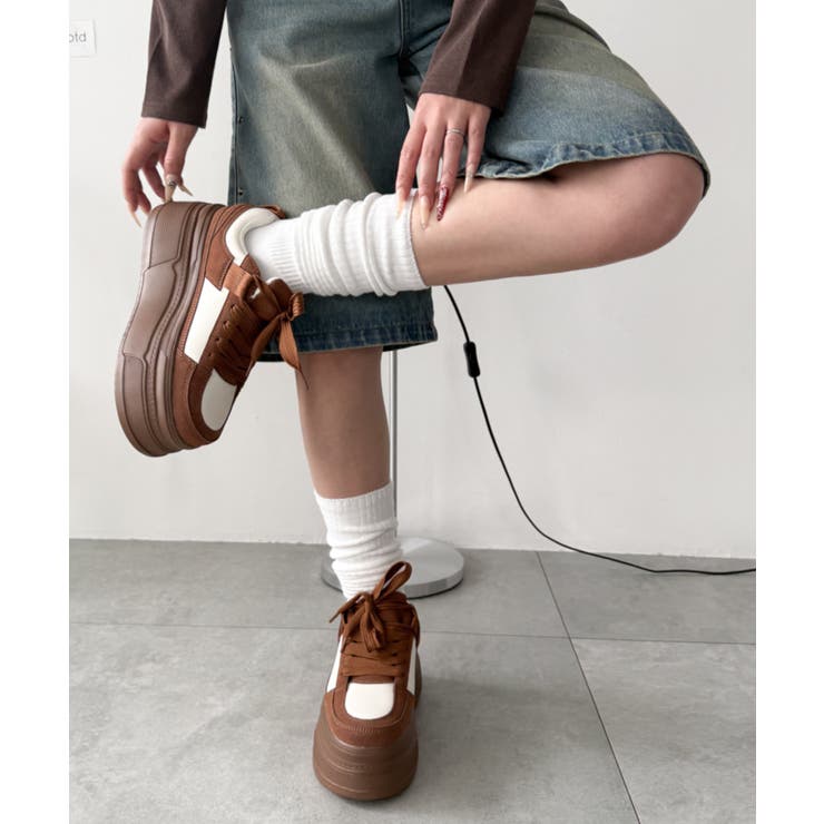 厚底ワイドシューレーススニーカー | WEGO【WOMEN】 | 詳細画像12 