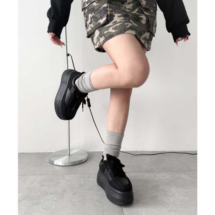 厚底ワイドシューレーススニーカー | WEGO【WOMEN】 | 詳細画像15 