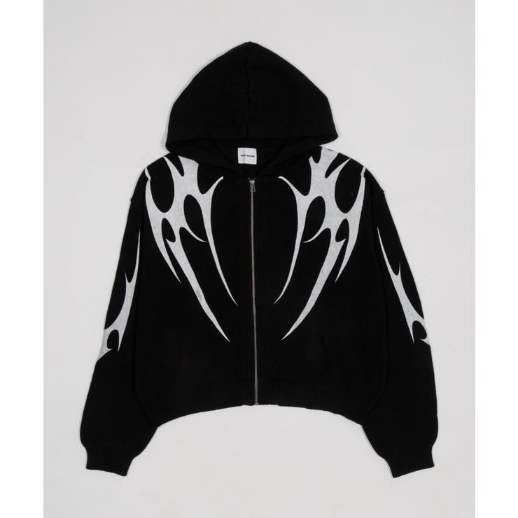 ブラック | トライバルニットZIPパーカー | WEGO【MEN】