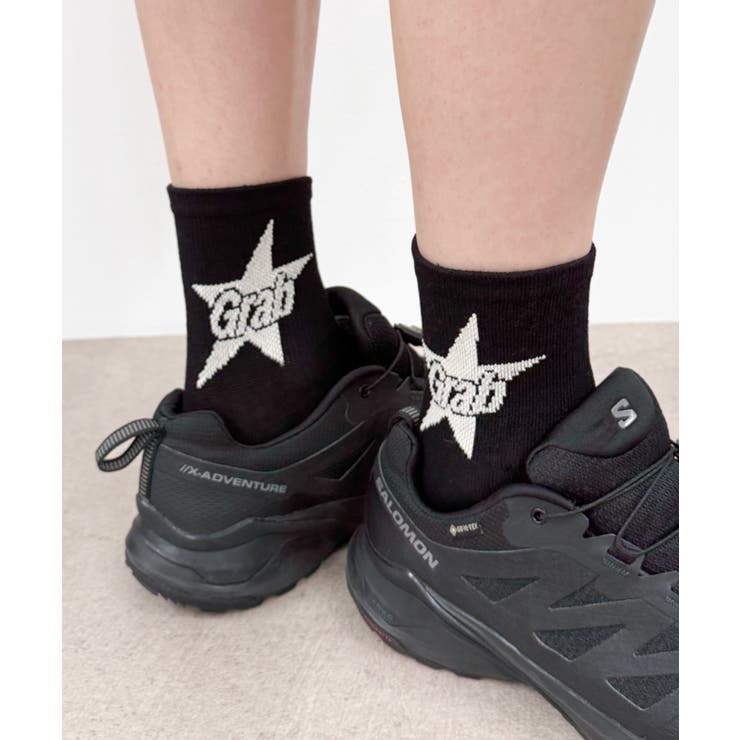ブラック | スターロゴデザインソックス | WEGO【MEN】