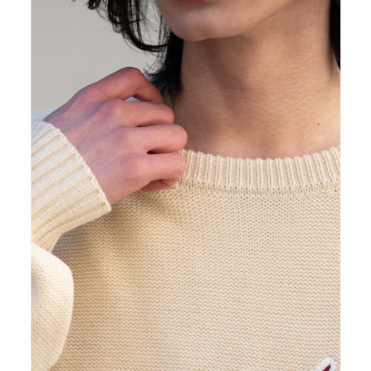 サテンワッペンニットプルオーバー | WEGO【MEN】 | 詳細画像4 