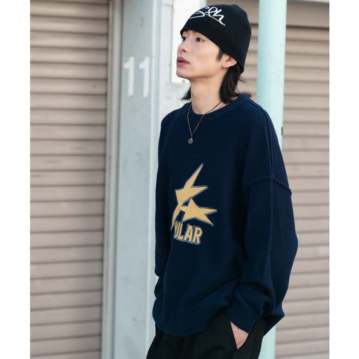 サテンワッペンニットプルオーバー | WEGO【MEN】 | 詳細画像10 