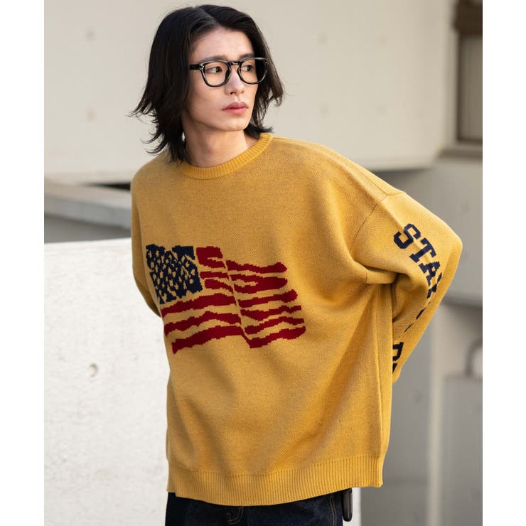スリーブロゴニットプルオーバー | WEGO【MEN】 | 詳細画像7 