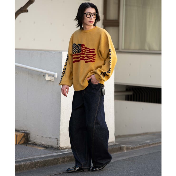 スリーブロゴニットプルオーバー | WEGO【MEN】 | 詳細画像12 