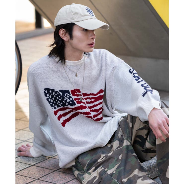 スリーブロゴニットプルオーバー | WEGO【MEN】 | 詳細画像14 