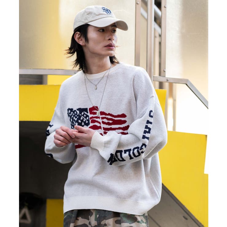 スリーブロゴニットプルオーバー | WEGO【MEN】 | 詳細画像16 