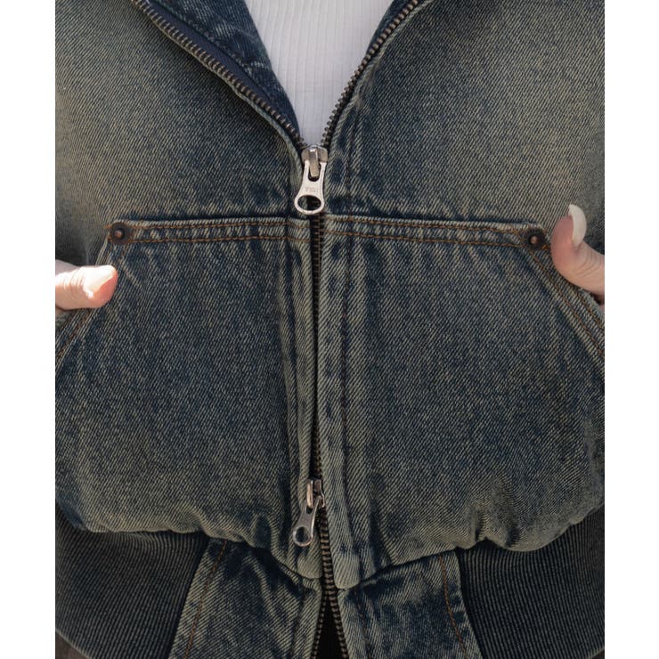 デニムショートフードブルゾン | WEGO【WOMEN】 | 詳細画像4 