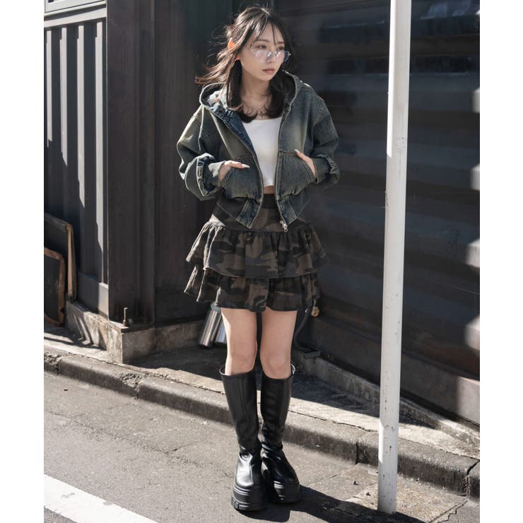 デニムショートフードブルゾン | WEGO【WOMEN】 | 詳細画像14 