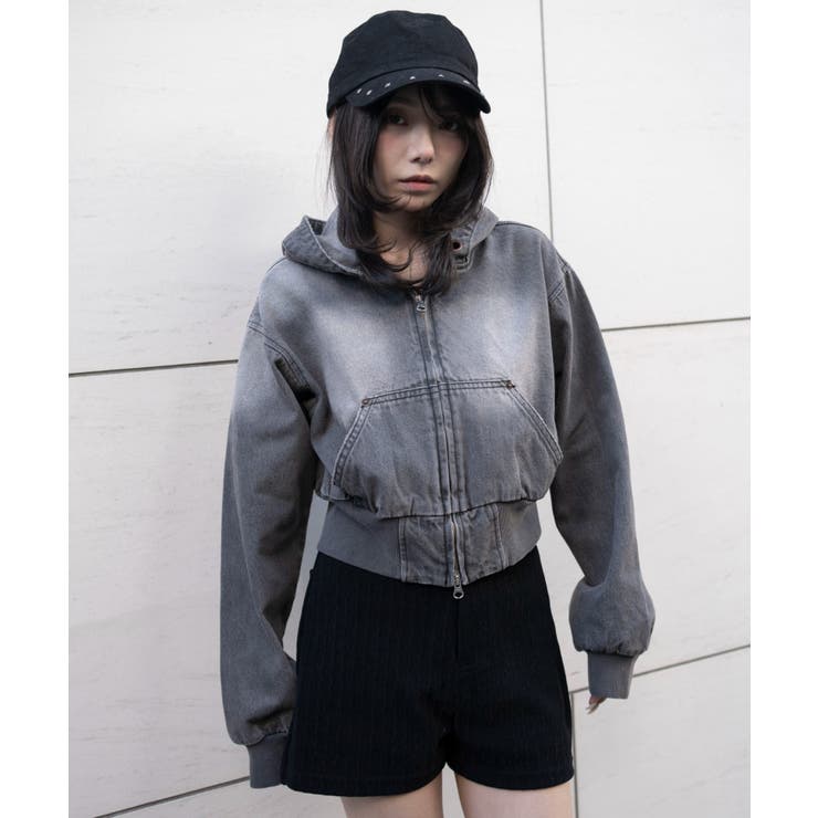 デニムショートフードブルゾン | WEGO【WOMEN】 | 詳細画像16 
