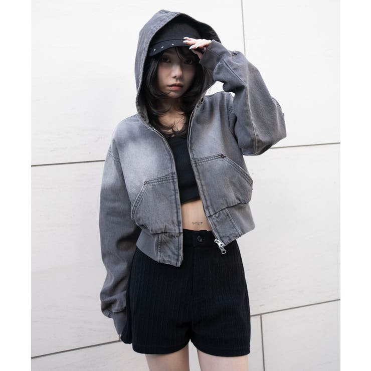 デニムショートフードブルゾン | WEGO【WOMEN】 | 詳細画像19 