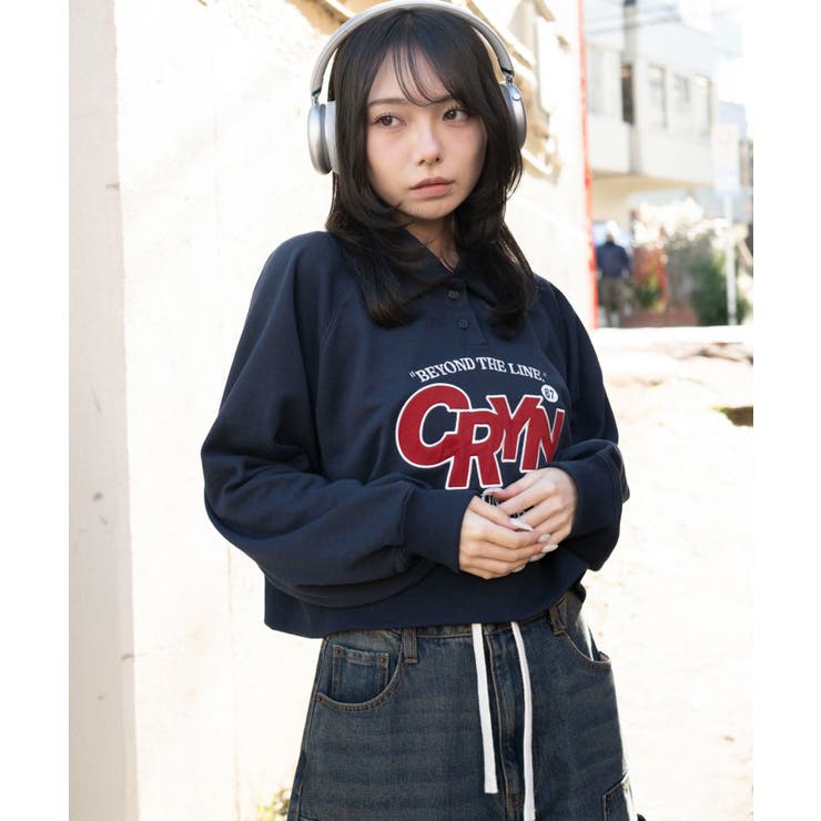 襟付きグラフィックショートスウェット | WEGO【WOMEN】 | 詳細画像8 