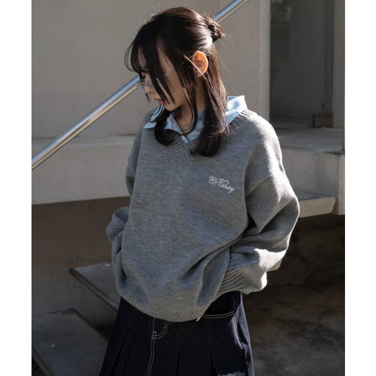 杢グレー | シャツドッキングニットプルオーバー | WEGO【WOMEN】