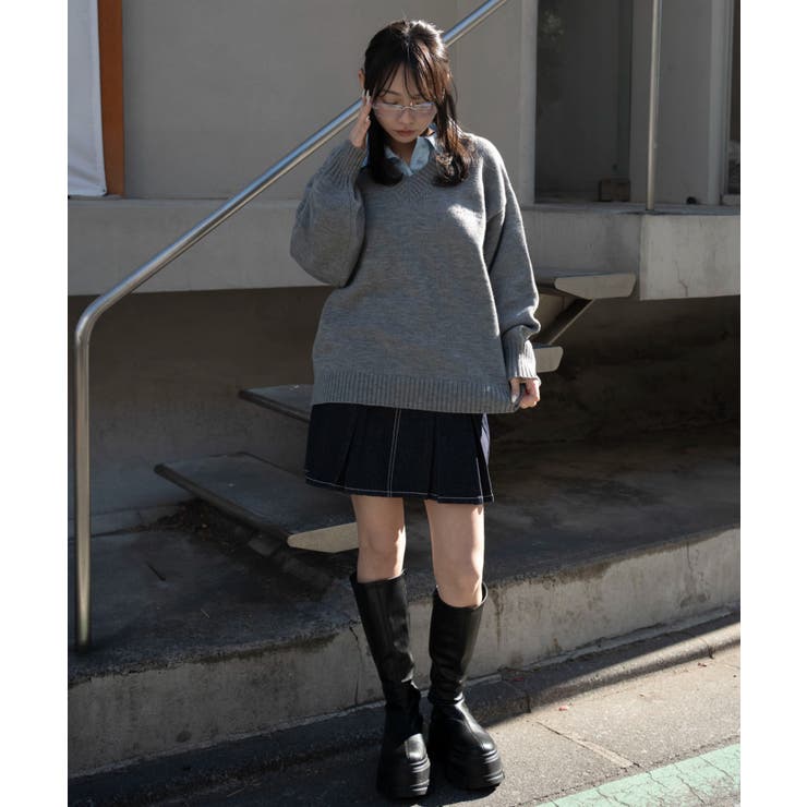 シャツドッキングニットプルオーバー | WEGO【WOMEN】 | 詳細画像18 