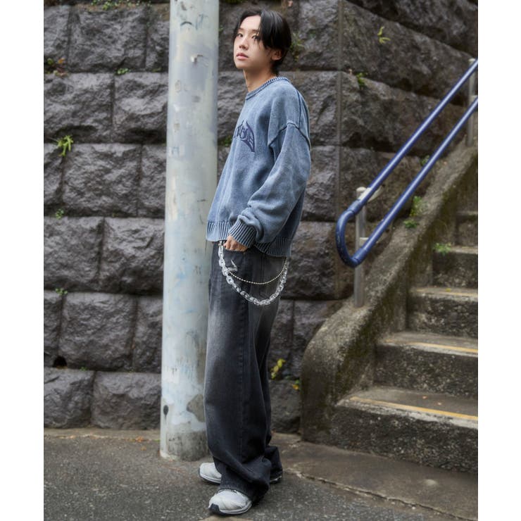 ブリーチニットグラフィックプルオーバー | WEGO【MEN】 | 詳細画像14 