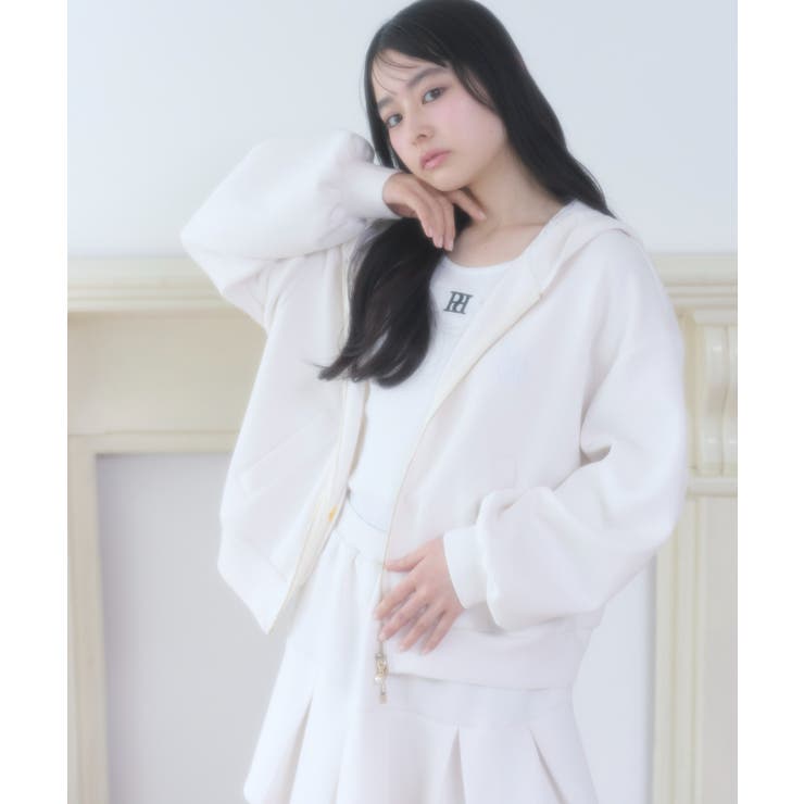 ホワイトアイボリー | ダンボールレースパーカー | WEGO【WOMEN】