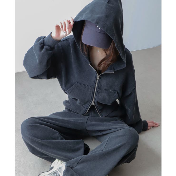 スミクロ | ショートZIPパーカー | WEGO【WOMEN】