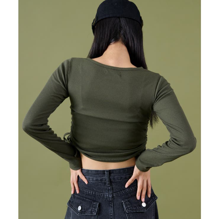 サイドギャザーヘンリーネックロゴTOP | WEGO【WOMEN】 | 詳細画像5 