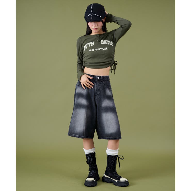 サイドギャザーヘンリーネックロゴTOP | WEGO【WOMEN】 | 詳細画像6 