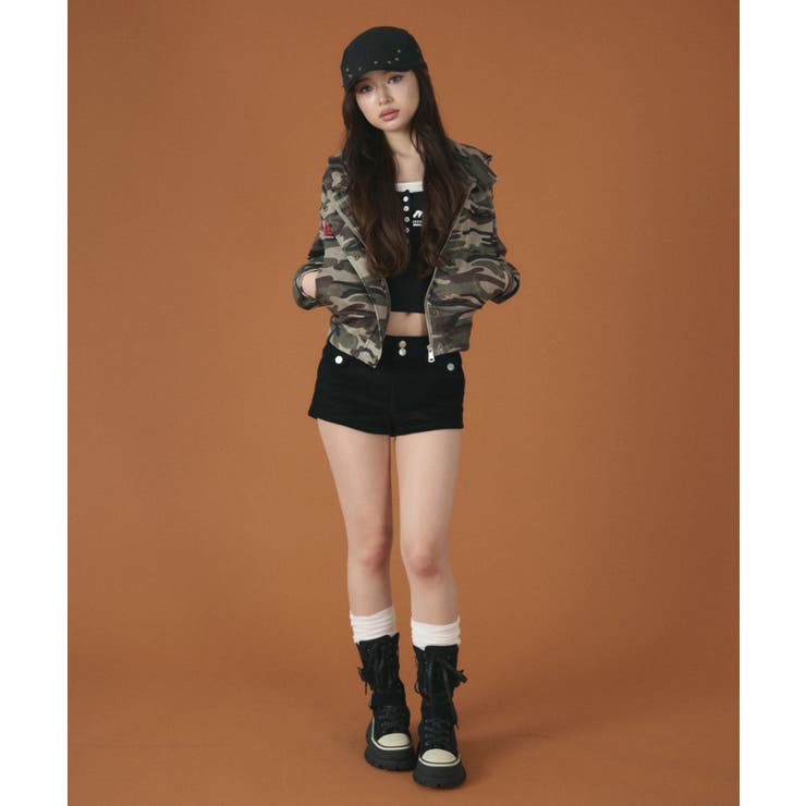 フードカモフラスウェットブルゾン | WEGO【WOMEN】 | 詳細画像2 