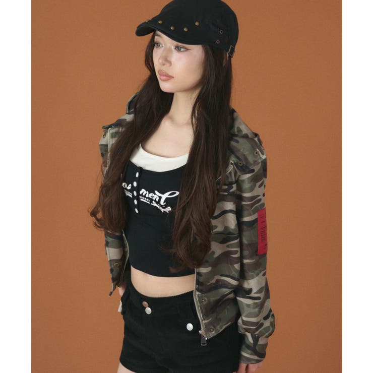 フードカモフラスウェットブルゾン | WEGO【WOMEN】 | 詳細画像4 