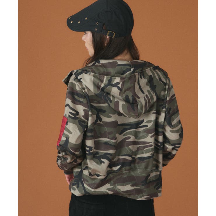 フードカモフラスウェットブルゾン | WEGO【WOMEN】 | 詳細画像5 