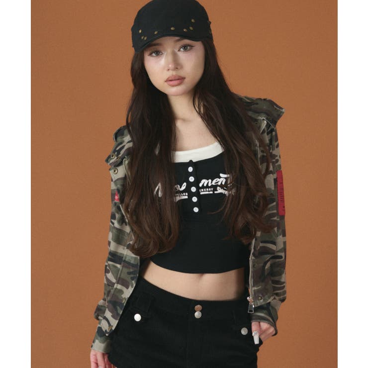 フードカモフラスウェットブルゾン | WEGO【WOMEN】 | 詳細画像7 