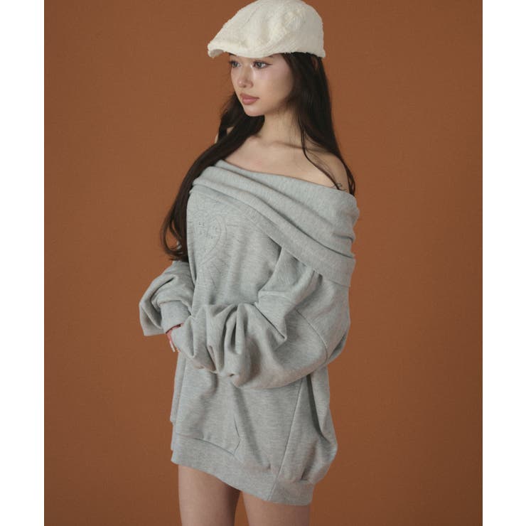 オフショルフードスウェット | WEGO【WOMEN】 | 詳細画像5 
