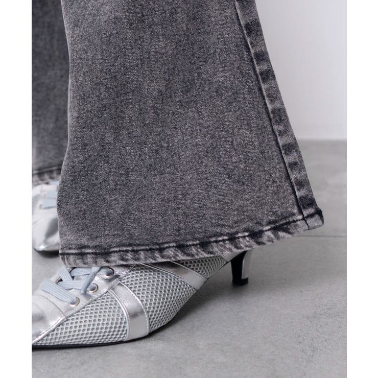 カットアウトリボンストレッチフレアデニムパンツ | WEGO【WOMEN】 | 詳細画像10 