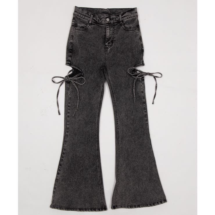 カットアウトリボンストレッチフレアデニムパンツ | WEGO【WOMEN】 | 詳細画像35 