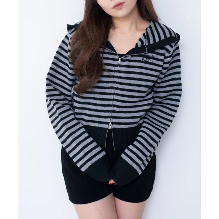 柄1 | 総柄ジャガードニットZIPパーカー | WEGO【WOMEN】