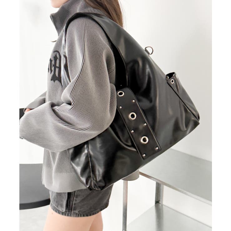 ブラック | ハトメデザインワンハンドルトート | WEGO【MEN】