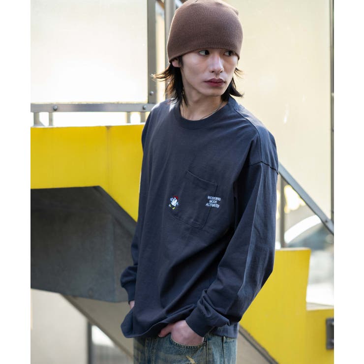 ポケット刺繍BIG T(LS)[品番：WG010097752]｜WEGO【MEN】（ウィゴー