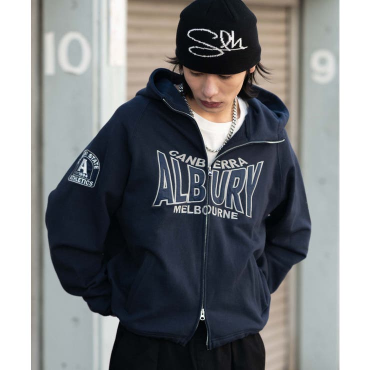 ネイビー | スタンドネックZIPパーカー | WEGO【MEN】