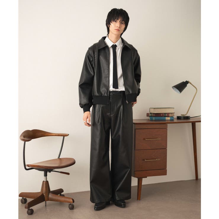 PUタックワイドトラウザー | WEGO【MEN】 | 詳細画像2 